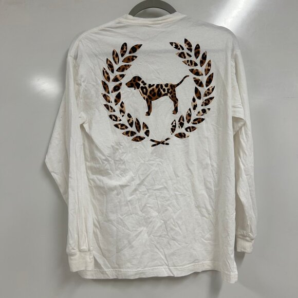 0356 Victoria’s Secret PINK Leopard Logo Long Sleeve Tee soft cotton cozy vibe - Picture 4 of 10